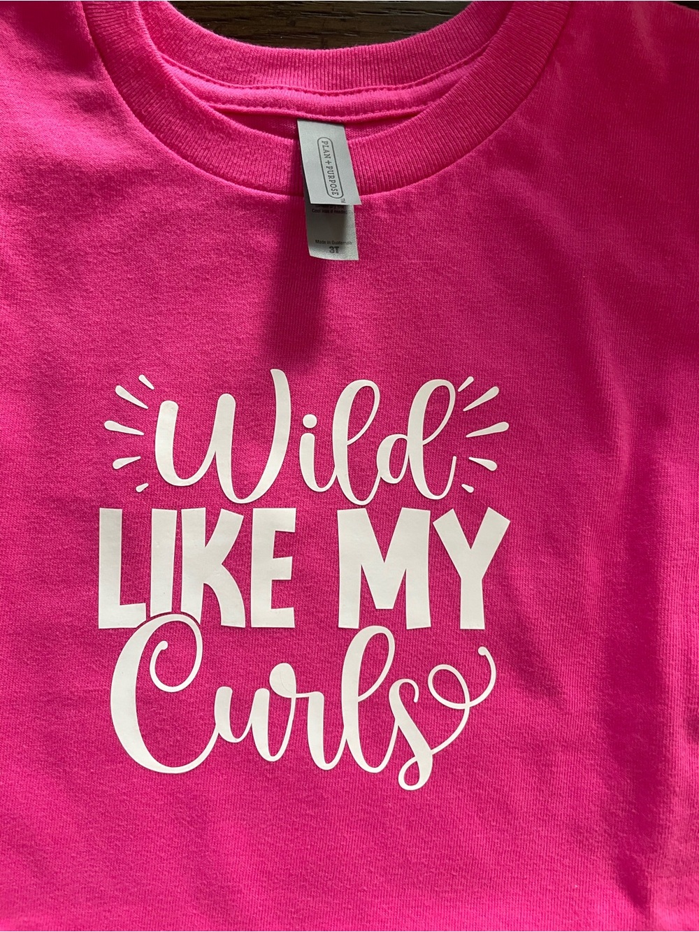 Girls' Hot Pink 'Wild Like My Curls' Graphic Tee